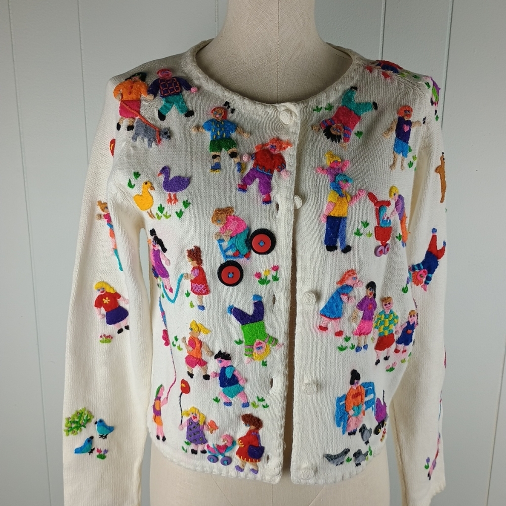 Vintage Michael Simon Outdoor Activities Women’s Small Cardigan Sweater - Picture 2 of 16